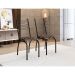 Conjunto de Mesa Quadrada com Tampo MDP e 4 Cadeiras Adriana Revestimento Sintético Mosaico Marrom e Preto