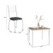 Conjunto de Mesa Quadrada com Tampo MDP e 4 Cadeiras Adriana Revestimento Sintético Mosaico Silver e Branco