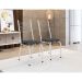 Conjunto de Mesa Quadrada com Tampo MDP e 4 Cadeiras Adriana Revestimento Sintético Mosaico Silver e Branco