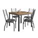 Conjunto de Mesa Quadrada com Tampo MDP e 4 Cadeiras Adriana Revestimento Sintético Mosaico Silver e Preto