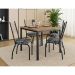 Conjunto de Mesa Quadrada com Tampo MDP e 4 Cadeiras Adriana Revestimento Sintético Mosaico Silver e Preto