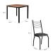Conjunto de Mesa Quadrada com Tampo MDP e 4 Cadeiras Adriana Revestimento Sintético Mosaico Silver e Preto