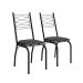 Conjunto de Mesa Quadrada com Tampo MDP e 4 Cadeiras Adriana Revestimento Sintético Mosaico Silver e Preto