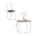 Conjunto de Mesa Quadrada com Tampo MDP e 4 Cadeiras Adriana Revestimento Sintético Palha e Branco