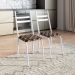 Conjunto de Mesa Quadrada com Tampo MDP e 4 Cadeiras Adriana Revestimento Sintético Palha e Branco