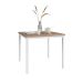 Conjunto de Mesa Quadrada com Tampo MDP e 4 Cadeiras Adriana Revestimento Sintético Palha e Branco