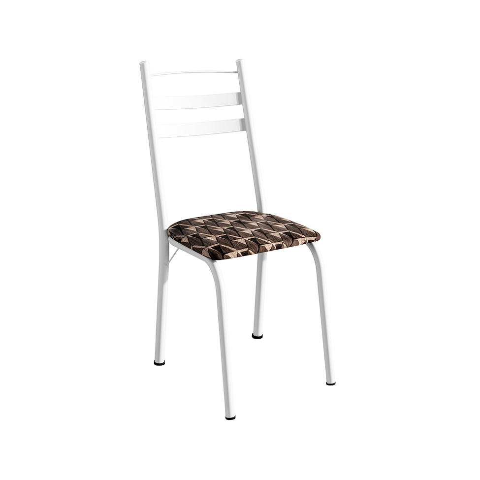 Conjunto de Mesa Quadrada com Tampo MDP e 4 Cadeiras Adriana Revestimento Sintético Palha e Branco