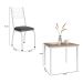 Conjunto de Mesa Quadrada com Tampo MDP e 4 Cadeiras Adriana Revestimento Sintético Platina e Branco
