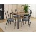 Conjunto de Mesa Quadrada com Tampo MDP e 4 Cadeiras Adriana Revestimento Sintético Platina e Preto