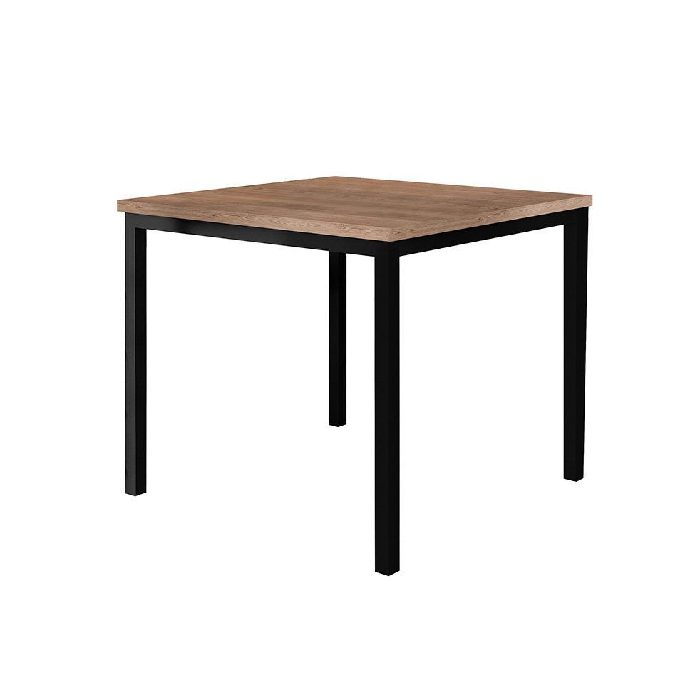 Conjunto de Mesa Quadrada com Tampo MDP e 4 Cadeiras Adriana Revestimento Sintético Platina e Preto