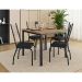 Conjunto de Mesa Quadrada com Tampo MDP e 4 Cadeiras Adriana Revestimento Sintético Preto