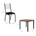 Conjunto de Mesa Quadrada com Tampo MDP e 4 Cadeiras Adriana Revestimento Sintético Preto