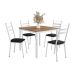 Conjunto de Mesa Quadrada com Tampo MDP e 4 Cadeiras Adriana Revestimento Sintético Preto e Branco II