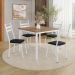 Conjunto de Mesa Quadrada com Tampo MDP e 4 Cadeiras Adriana Revestimento Sintético Preto e Branco II