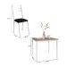 Conjunto de Mesa Quadrada com Tampo MDP e 4 Cadeiras Adriana Revestimento Sintético Preto e Branco II