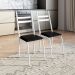 Conjunto de Mesa Quadrada com Tampo MDP e 4 Cadeiras Adriana Revestimento Sintético Preto e Branco II