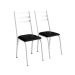 Conjunto de Mesa Quadrada com Tampo MDP e 4 Cadeiras Adriana Revestimento Sintético Preto e Branco II