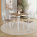Conjunto de Mesa Quadrada com Tampo MDP e 4 Cadeiras Adriana Revestimento Sintético Rattan e Branco