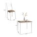 Conjunto de Mesa Quadrada com Tampo MDP e 4 Cadeiras Adriana Revestimento Sintético Rattan e Branco