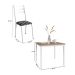 Conjunto de Mesa Quadrada com Tampo MDP e 4 Cadeiras Adriana Revestimento Sintético Silver e Branco