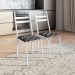 Conjunto de Mesa Quadrada com Tampo MDP e 4 Cadeiras Adriana Revestimento Sintético Silver e Branco