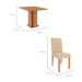 Conjunto de Mesa Quadrada com Tampo de MDF Cinamomo Sophia e 4 Cadeiras Maia Suede Gengibre