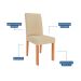 Conjunto de Mesa Quadrada com Tampo de MDF Cinamomo Sophia e 4 Cadeiras Maia Suede Gengibre