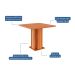 Conjunto de Mesa Quadrada com Tampo de MDF Cinamomo Sophia e 4 Cadeiras Maia Suede Gengibre