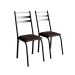 Conjunto de Mesa Quadrada com Tampo de MDP Amadeirado e 4 Cadeiras Adriana Revestimento Sintético Cacau e Preto