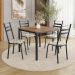 Conjunto de Mesa Quadrada com Tampo de MDP Amadeirado e 4 Cadeiras Adriana Revestimento Sintético Cedro e Preto
