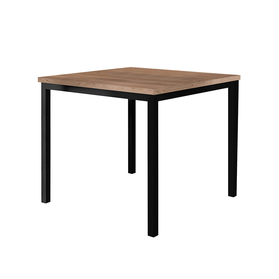Conjunto de Mesa Quadrada com Tampo de MDP Amadeirado e 4 Cadeiras Adriana Revestimento Sintético Cedro e Preto