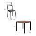 Conjunto de Mesa Quadrada com Tampo de MDP Amadeirado e 4 Cadeiras Adriana Revestimento Sintético Silver e Preto