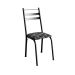 Conjunto de Mesa Quadrada com Tampo de MDP Amadeirado e 4 Cadeiras Adriana Revestimento Sintético Silver e Preto