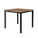 Conjunto de Mesa Quadrada com Tampo de MDP Amadeirado e 4 Cadeiras Adriana Revestimento Sintético Silver e Preto
