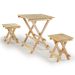 Conjunto de Mesa Quadrada e 2 Bancos Forest Bege