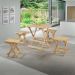 Conjunto de Mesa Quadrada e 4 Bancos Forest Bege