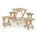 Conjunto de Mesa Quadrada e 4 Bancos Forest Bege