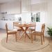 Conjunto de Mesa Redonda com Tampo MDF Cacau e 4 Cadeiras Juparanã Revestimento Sintético Marrom e Cinamomo