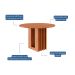 Conjunto de Mesa Redonda com Tampo de MDF Cinamomo Ariela e 4 Cadeiras Clarice Linho Bege e Madeira