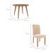 Conjunto de Mesa Redonda com Tampo de MDF Cinamomo Dani e 4 Cadeiras Clarice Suede Nude e Madeira