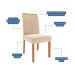 Conjunto de Mesa Redonda com Tampo de MDF Cinamomo Dani e 4 Cadeiras Clarice Suede Nude e Madeira