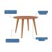 Conjunto de Mesa Redonda com Tampo de MDF Cinamomo Dani e 4 Cadeiras Clarice Suede Nude e Madeira