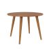 Conjunto de Mesa Redonda com Tampo de MDF Cinamomo Dani e 4 Cadeiras Clarice Suede Nude e Madeira