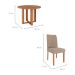 Conjunto de Mesa Redonda com Tampo de MDF Cinamomo Flora e 4 Cadeiras Clarice Linho Bege e Madeira