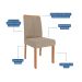 Conjunto de Mesa Redonda com Tampo de MDF Cinamomo Flora e 4 Cadeiras Clarice Linho Bege e Madeira