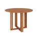 Conjunto de Mesa Redonda com Tampo de MDF Cinamomo Flora e 4 Cadeiras Clarice Linho Bege e Madeira