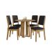 Conjunto de Mesa Redonda com Tampo de MDF Isabela e 4 Cadeiras Carol Veludo Preto e Ypê