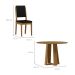 Conjunto de Mesa Redonda com Tampo de MDF Isabela e 4 Cadeiras Carol Veludo Preto e Ypê