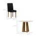 Conjunto de Mesa Redonda com Tampo de Vidro Off White Isabela e 4 Cadeiras Amanda Veludo Preto e Ypê