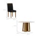 Conjunto de Mesa Redonda com Tampo de Vidro Off White Isabela e 6 Cadeiras Amanda Veludo Preto e Ypê